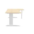 Bureau BUENOS AIRES compact retour &agrave; droite acacia/blanc, L180 