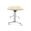 Table rabattable à roulettes - Angle gauche - Acacia clair et alu - 190x70 cm