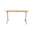Table rabattable - 120 x 70 cm - Hêtre/Alu