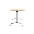Table rabattable - 120 x 70 cm - Acacia clair et aluminium