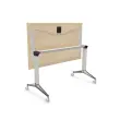 Table rabattable - 120 x 70 cm - Acacia clair et aluminium