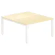 Bureau vis à vis 4 pieds 140 X 160 X 74 hêtre/blanc