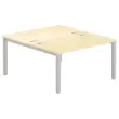 Bureau vis &agrave; vis 4 pieds 140 X 160 X 74 h&ecirc;tre/alu 
