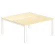 Bureau vis à vis 4 pieds 160 X 160 X 74 hêtre/blanc