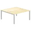 Bureau vis &agrave; vis 4 pieds 160 X 160 X 74 h&ecirc;tre/alu 
