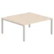 Bureau vis &agrave; vis 4 pieds 160 X 160 X 74 acacia/alu 