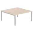 Bureau vis &agrave; vis 4 pieds 160 X 160 X 74 acacia/alu 
