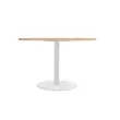 Table ronde diam 116 cm plateau acaciapied tulipe blanc pied tulipe 