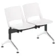 Poutre 2 places si&egrave;ges blancs TOM structure noire pieds alu sans acc. 