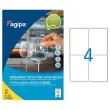 25 Planches d'étiquettes enlevables laser99,1x139 mm 100 étiq/boîte