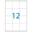 100 Planches d'étiquettes multiusages 70x70 mm soit 1200 étiq/boîte