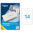 100 Planches d'&eacute;tiquettes multiusages 105x42,4 mm soit 1400 &eacute;tiq/bo&icirc;te 