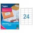 100 Planches d'étiquettes laser 63,5 x33,9mm soit 2400 étiq/boîte - APLI