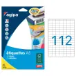 16 Planches d'étiquettes multi usages 12x18,3 mm, blanc - 1792 étiq.