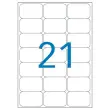 20 Planches d'&eacute;tiquettes transparentes 63,5x38,1 mm, 420 &eacute;tiq/bo&icirc;te 