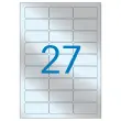 20 Planches d'&eacute;tiquettes inalt&eacute;rables laser 63,5x29,6mm 540 &eacute;tiq. argent 
