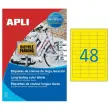20 Planches d'étiquettes inaltérables laser 45,7x21,2mm 960 étiq jaune