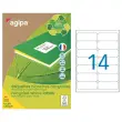 100 Planches d'&eacute;tiquettes laser 100% recycl&eacute;es 99,1X38,1 mm soit 1400 &eacute;tiq 