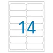 100 Planches d'&eacute;tiquettes laser 100% recycl&eacute;es 99,1X38,1 mm soit 1400 &eacute;tiq 