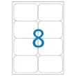 100 Planches d'étiquettes laser 100% recyclées 99,1X67,7 mm soit 800 étiq.