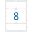 100 Planches d'étiquettes laser 100% recyclées 99,1X67,7 mm soit 800 étiq.