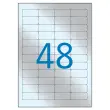 20 Planches d'&eacute;tiquettes inalt&eacute;rables laser 45,7x21,2mm 960 &eacute;tiq. argent 
