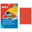 20 Planches étiquettes fluorescentes - 210x297 - Rouge - APLI