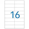100 Planches d'étiquettes copieurs 105x37 mmsoit 1600 étiq/boîte