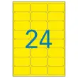 20 Planches d'&eacute;tiquettes L63,5xH33,9 mm 480 &eacute;tiq/ bo&icirc;te, jaune 