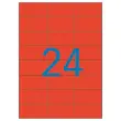 100 Planches d'étiquettes 70x37 mm par 2400/boîte, rouge