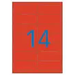 100 Planches d'étiquettes 99,1x38,1 mm 1400/boîte, rouge