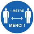 2 Adhésifs de prévention sol bleu, diamètre 35 cm