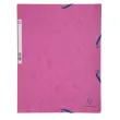 Chemise 3 rabats à élastiques carte lustrée - Rose - EXACOMPTA