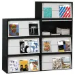 Présentoir Multibloc modulable en polystyrène noir avec porte grise