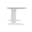 Table 80 x 80 chêne veiné - pieds blanc Fiducial