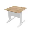 Table 80 x 80 chêne veiné - pieds blanc Fiducial