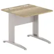 Table 80 x 80 chêne veiné - pieds aluminium Fiducial
