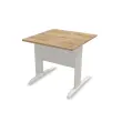 Table 80 x 80 chêne veiné - pieds aluminium Fiducial