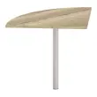 Angle liaison 80X80 bureau 2 pieds ch&ecirc;ne vein&eacute; /alu 