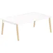 Table de réunion 200 x 120 cm blanc / hêtre