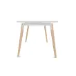 Table de réunion 200 x 120 cm blanc / hêtre