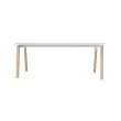 Table de réunion 200 x 120 cm blanc / hêtre