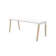 Table de réunion 200 x 120 cm blanc / hêtre