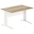 Bureau Buenos Aires - Plateau chêne veiné et pieds blancs - 120x80 cm