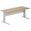 Bureau BUENOS AIRES - Plateau ch&ecirc;ne vein&eacute; et pieds aluminium - 180x80 cm 
