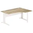 Bureau BUENOS AIRES compact retour à droite 160 x 80 Chêne veiné/blanc