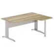 Bureau BUENOS AIRES compact retour &agrave; droite 160 x 80 ch&ecirc;ne vein&eacute;/alu 