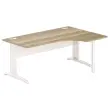 Bureau BUENOS AIRES compact retour &agrave; droite180 x 80 ch&ecirc;ne vein&eacute; /blanc 