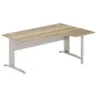Bureau BUENOS AIRES compact retour à droite 180 x 80 chêne veiné/alu