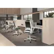 Bureau vis &agrave; vis 4 pieds 160 X 160 X 74 ch&ecirc;ne vein&eacute;/blanc 